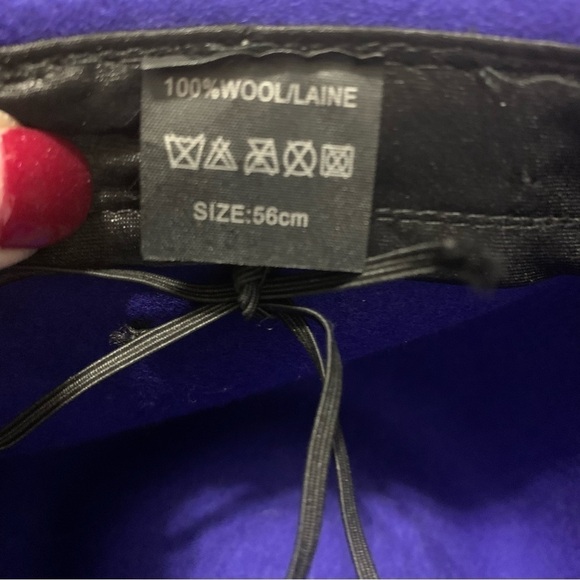 Women’s Colbalt Blue Wide Brim 100% Wool 56 cm Hat - Picture 2 of 11